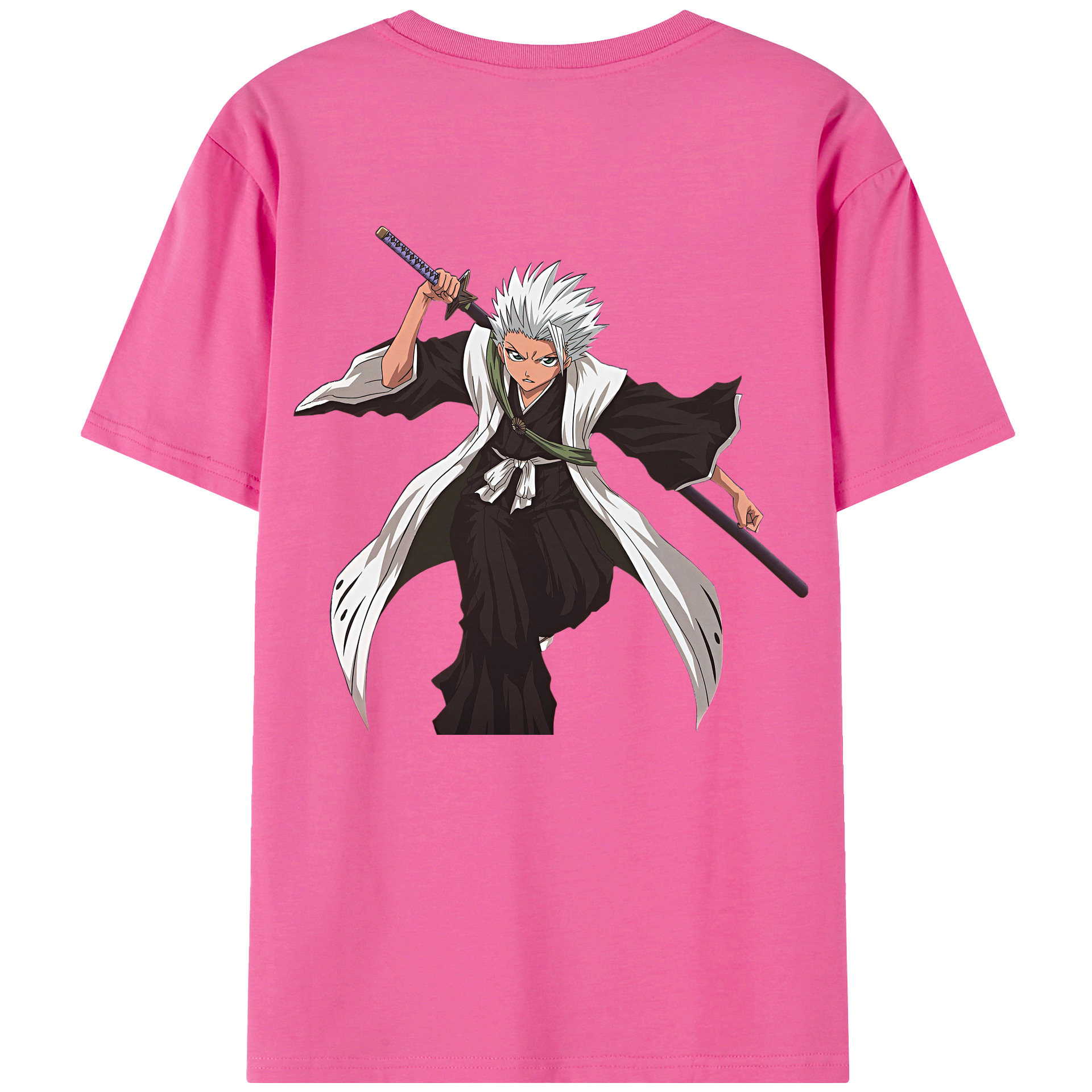 （画像用） ブリーチ 日番谷冬獅郎（ひつがや とうしろう） BLEACH Hitsugaya Toushirou レディース半袖Tシャツ(バックプリント)